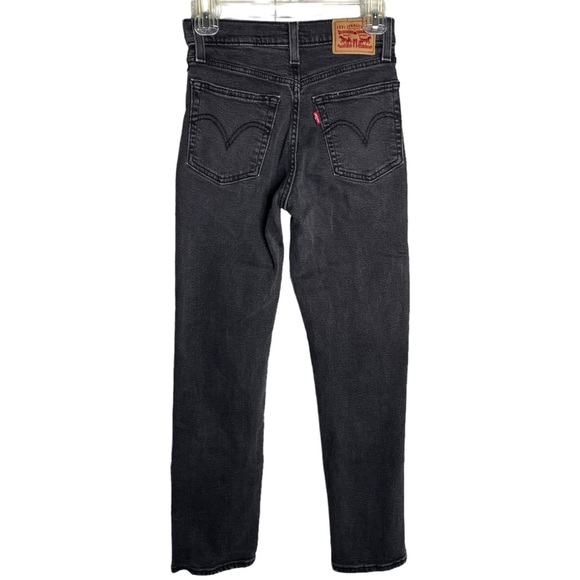 Levi’s jeans wedgie straight black gray women’s size 25 high rise button fly - Picture 2 of 4